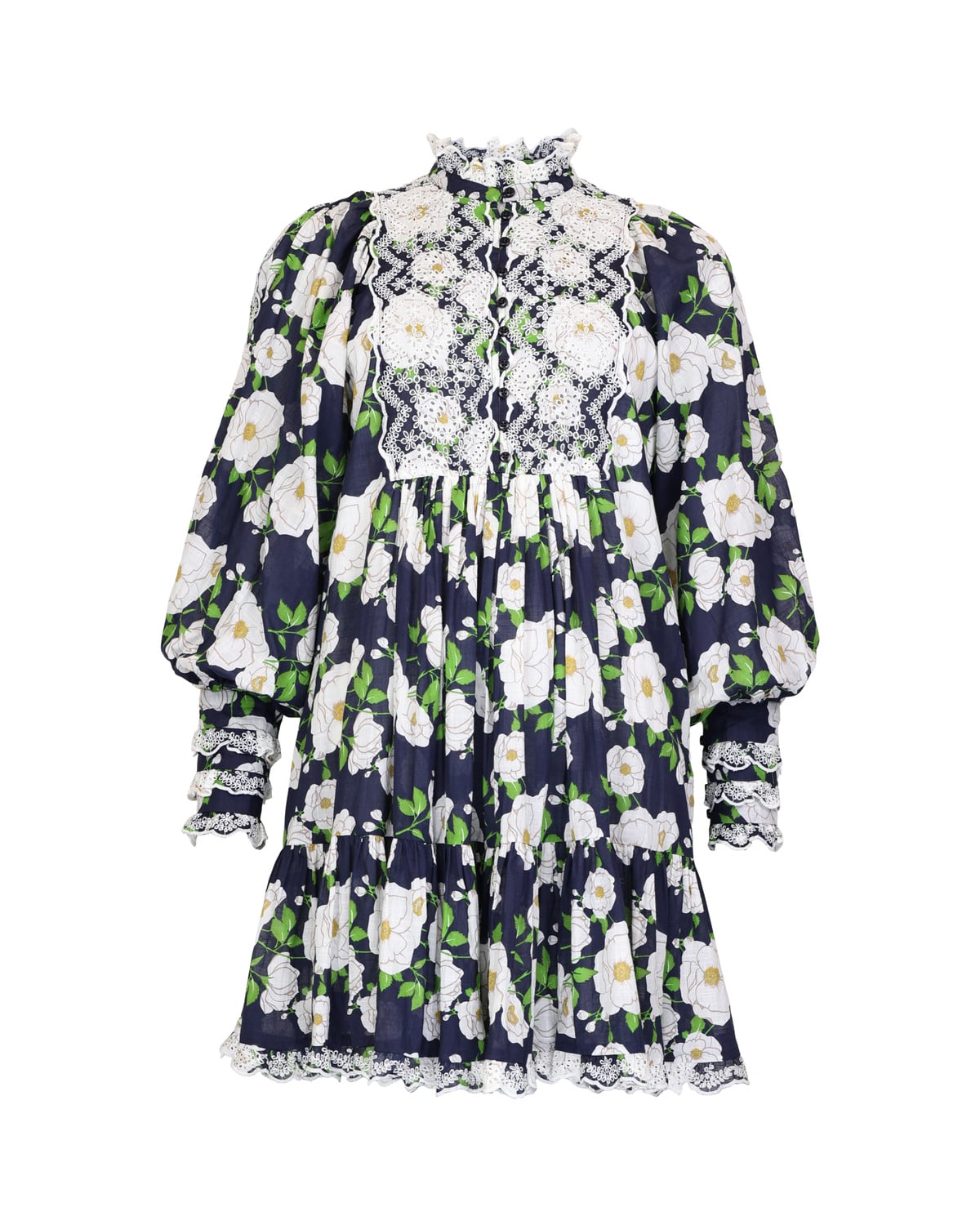 Cotton Slub Shift Dress, Bright Garden. Image #1