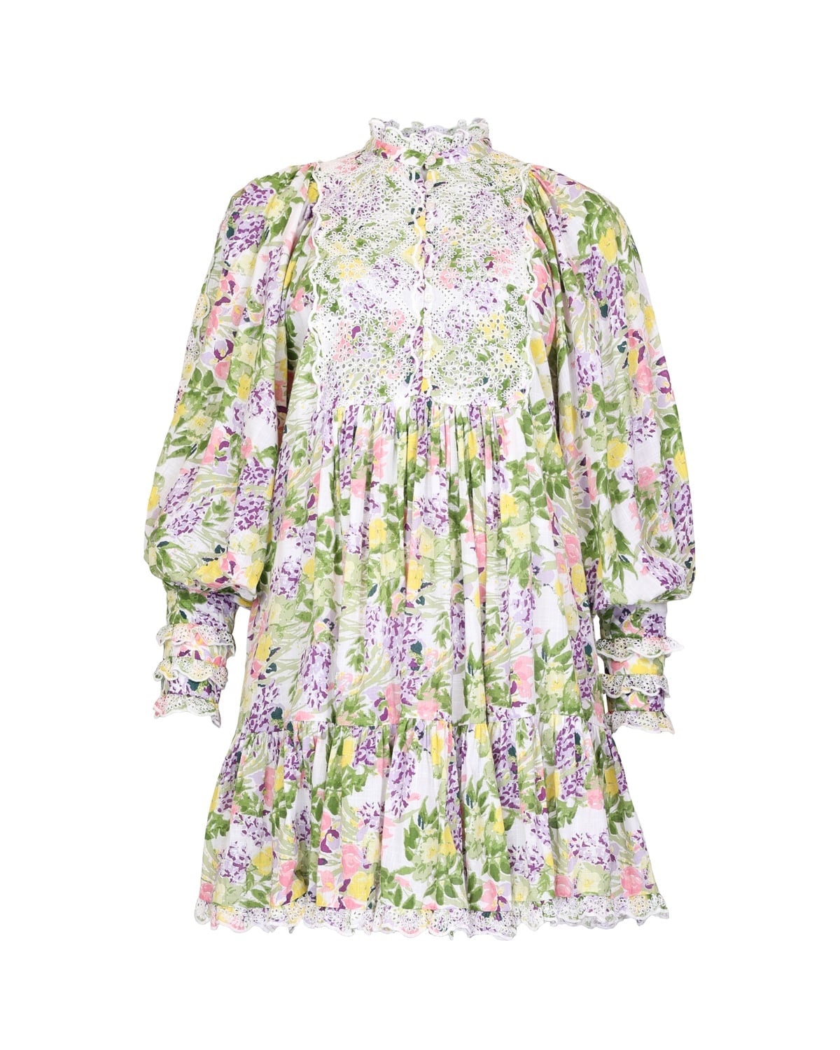 Cotton Slub Shift Dress, Summer Lilacs. Image #1