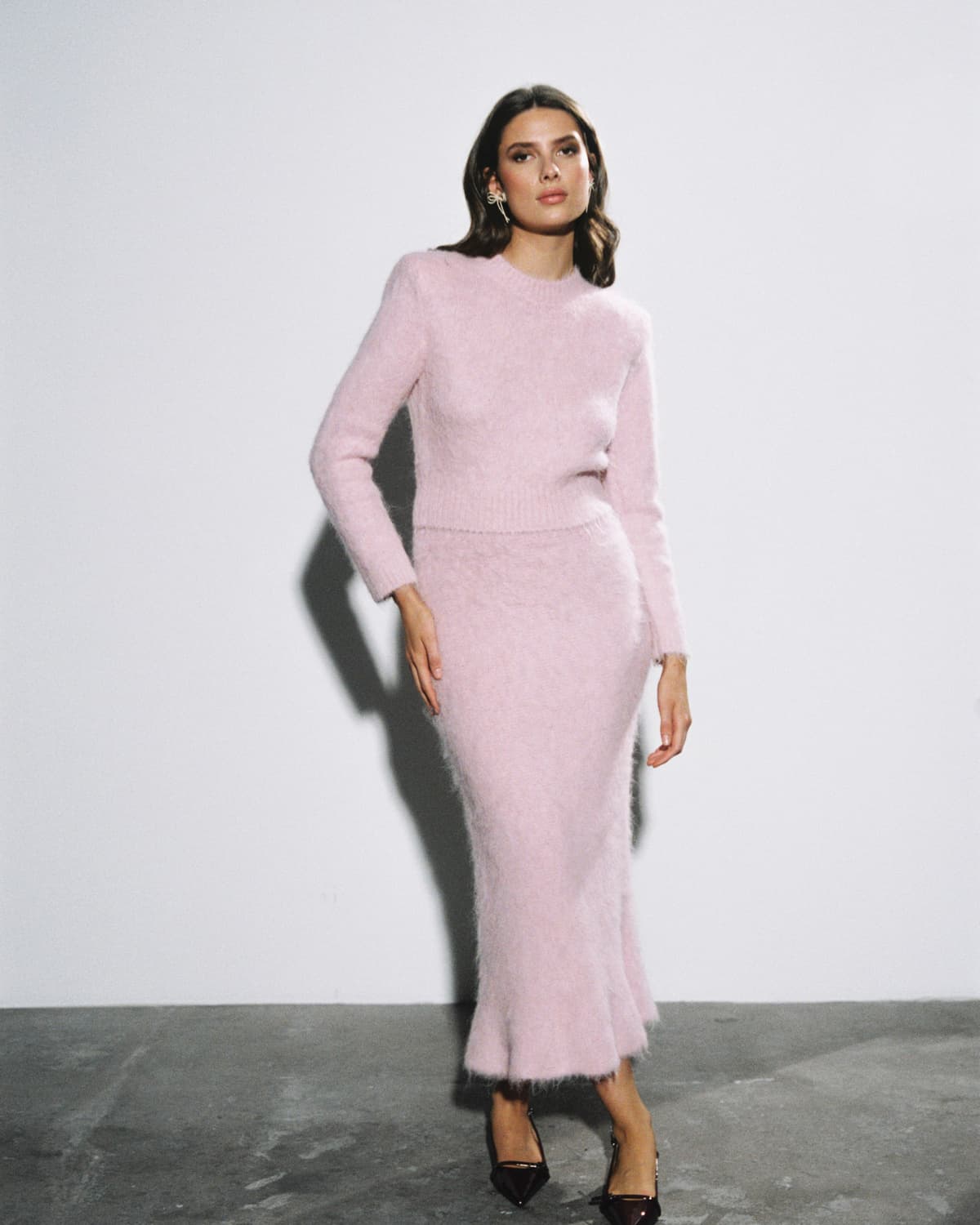 Knit Skirt, Dusty Pink. Image #1