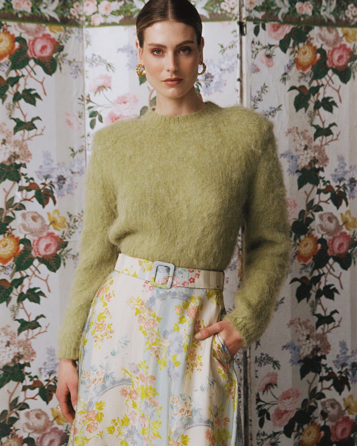 Knit Top, Dusty Green. Image #1