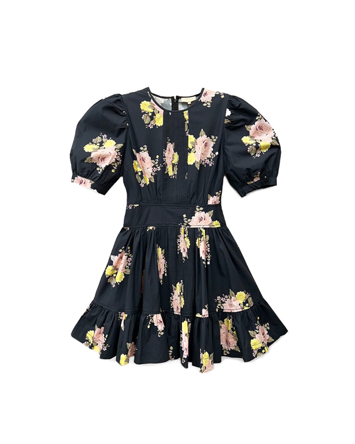 Poplin Mini Dress, Black Posy. Image #6