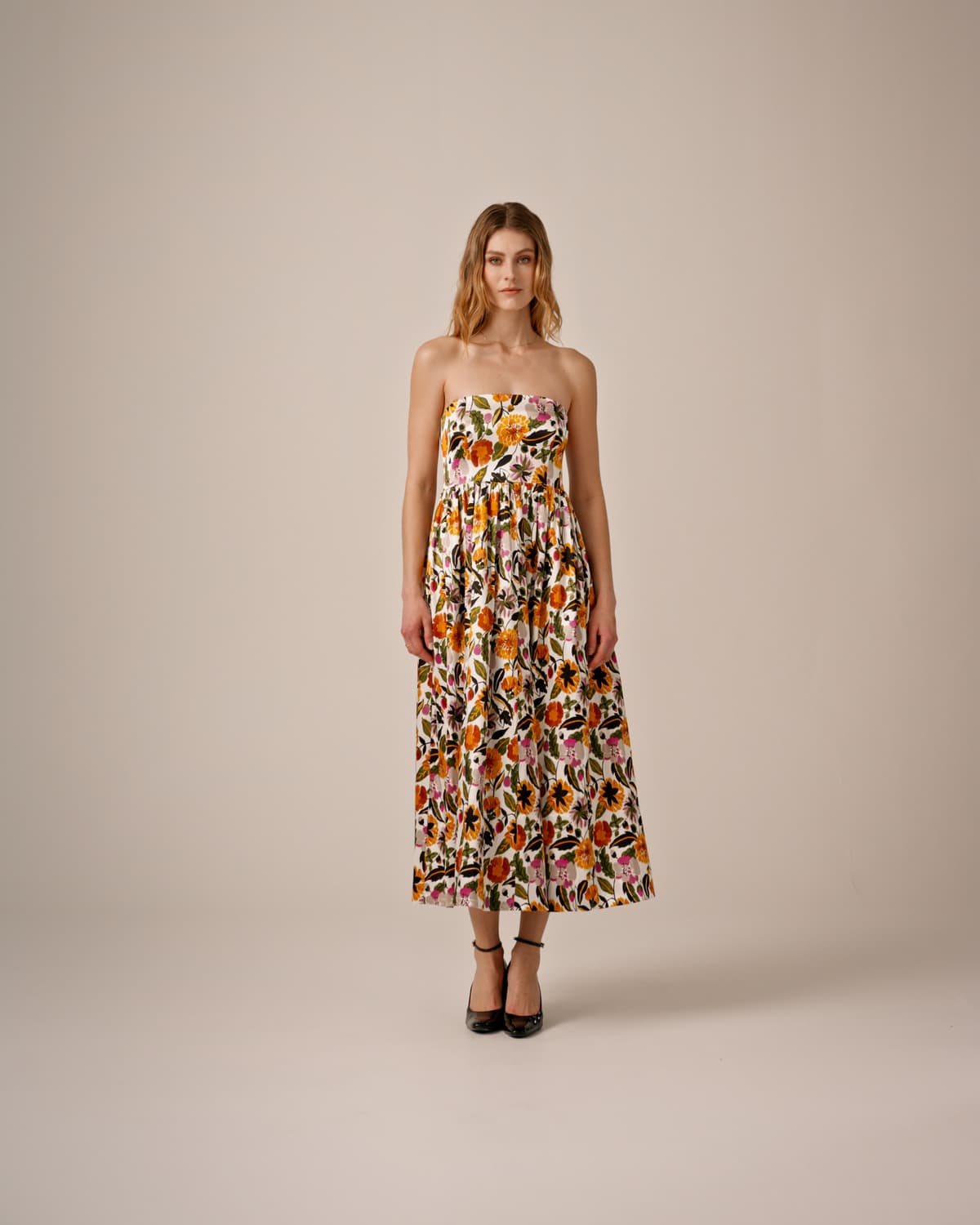 Taffeta Gown, Blooming Flowers. Image #2