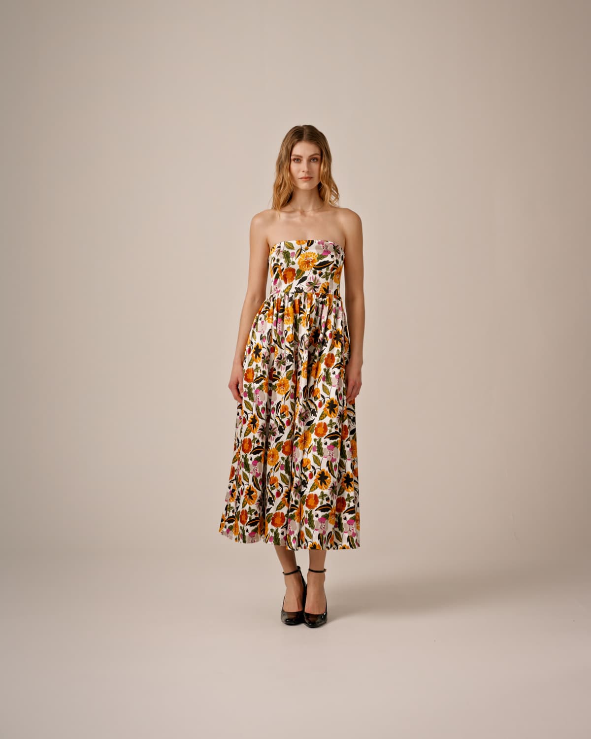Taffeta Gown, Blooming Flowers. Image #1