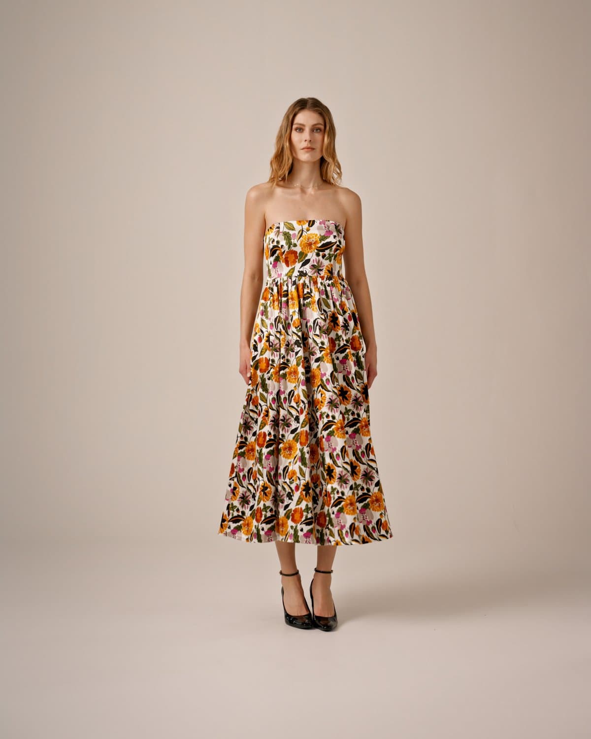 Taffeta Gown, Blooming Flowers. Image #3