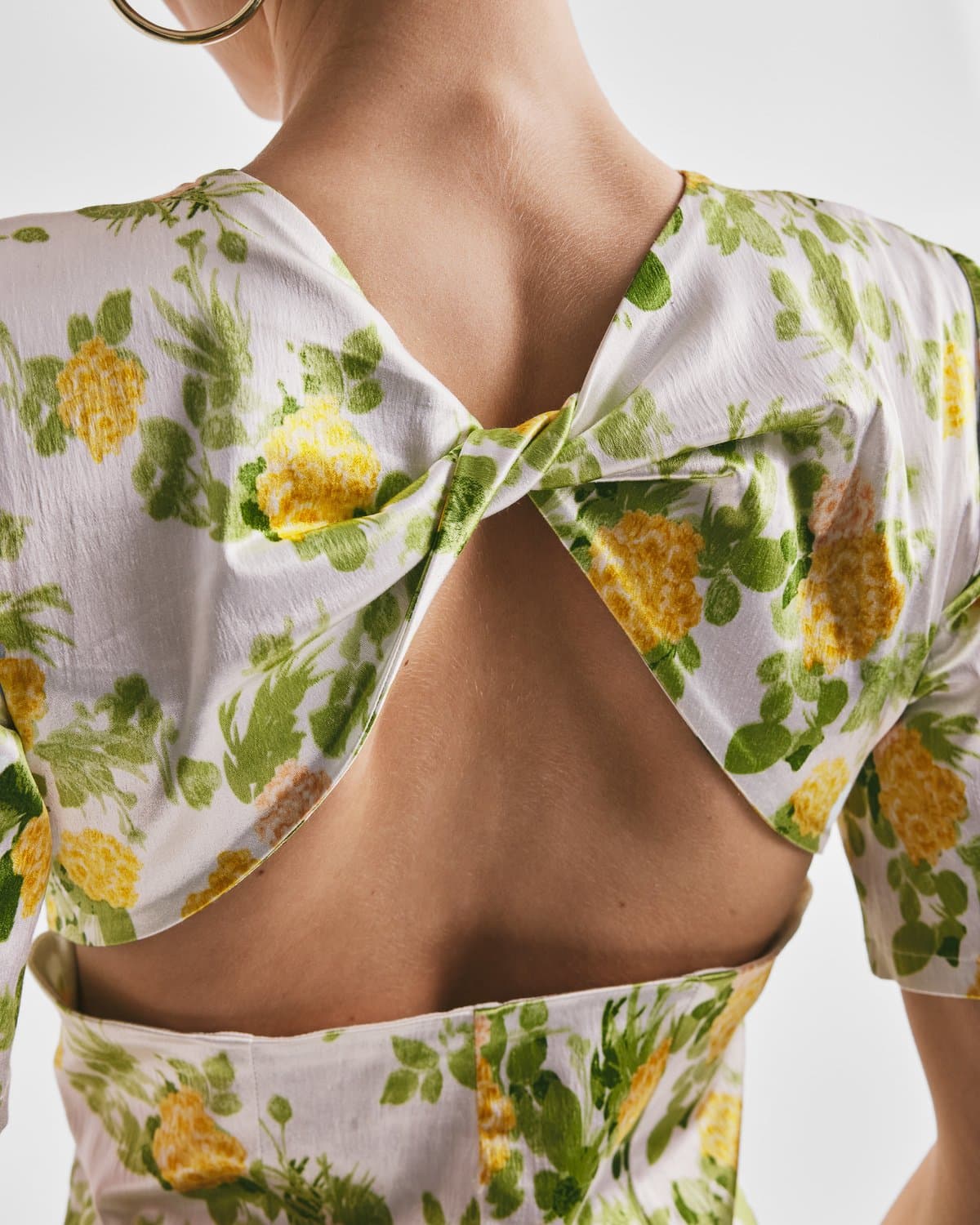 Taffeta Open-Back Dress, Green Sunlight. Image #5