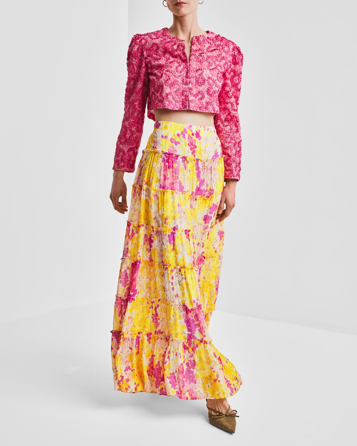 Dotted Georgette Skirt, Poppy. Image #1
