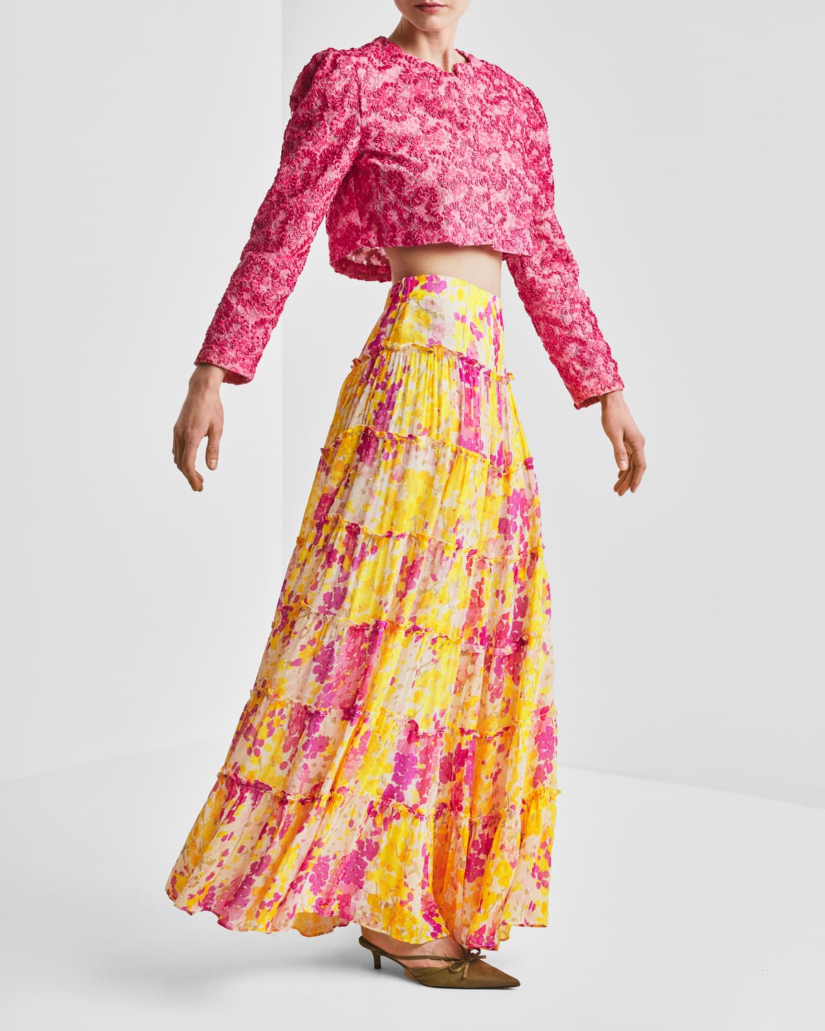Dotted Georgette Skirt, Poppy. Image #2