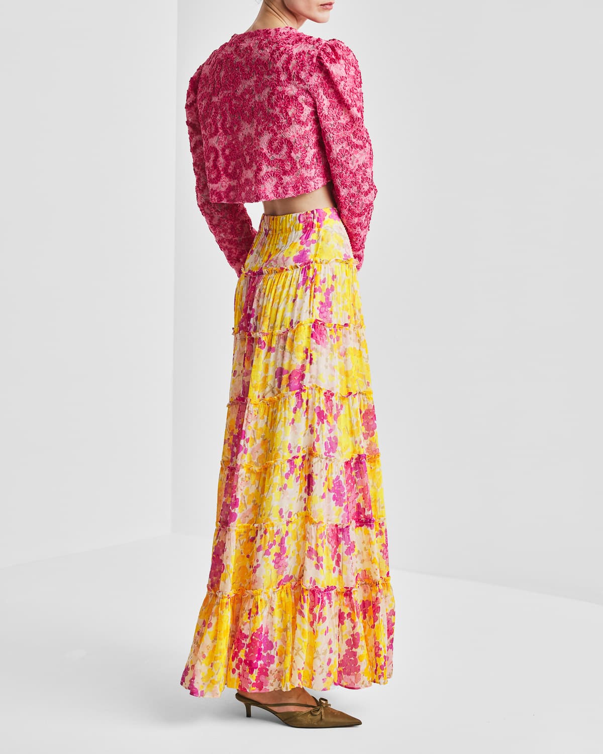 Dotted Georgette Skirt, Poppy. Image #3