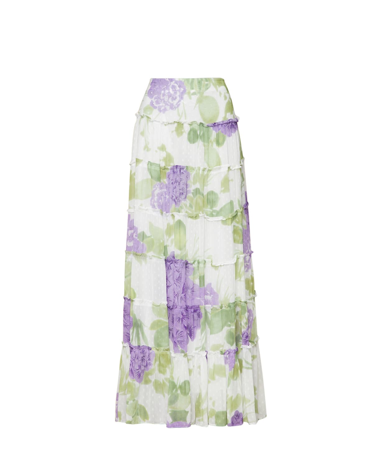 Dotted Georgette Skirt, Purple Flowerfield. Image #5