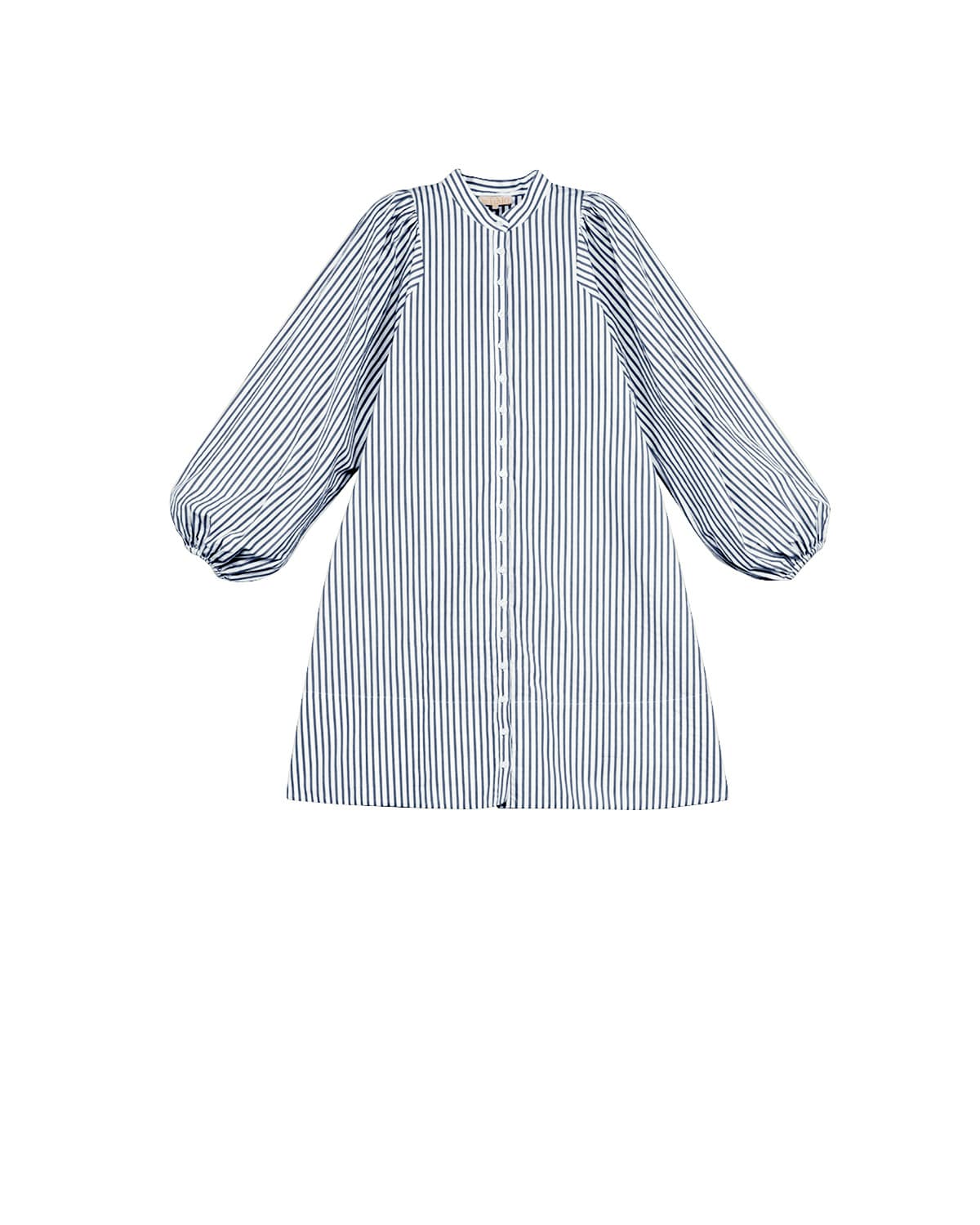 Seersucker Button-Down Dress, Blue Stripe. Image #1
