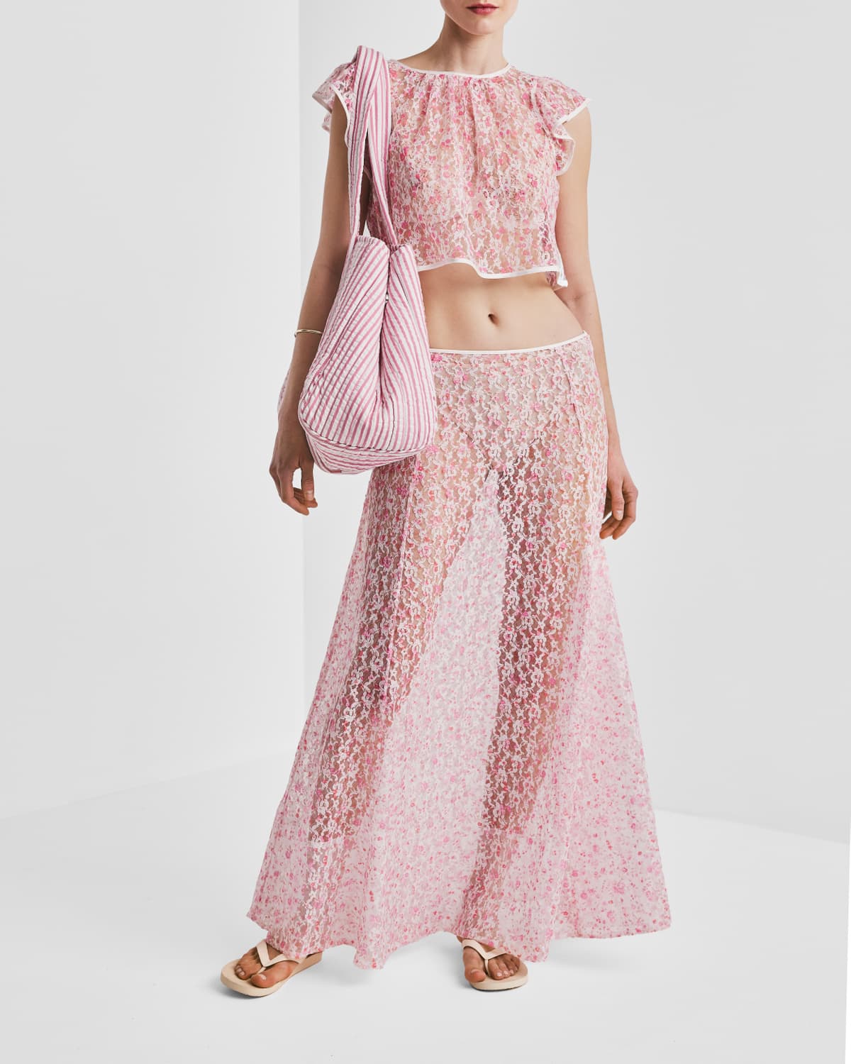 Lace Maxi Skirt, Antique Brass. Image #3
