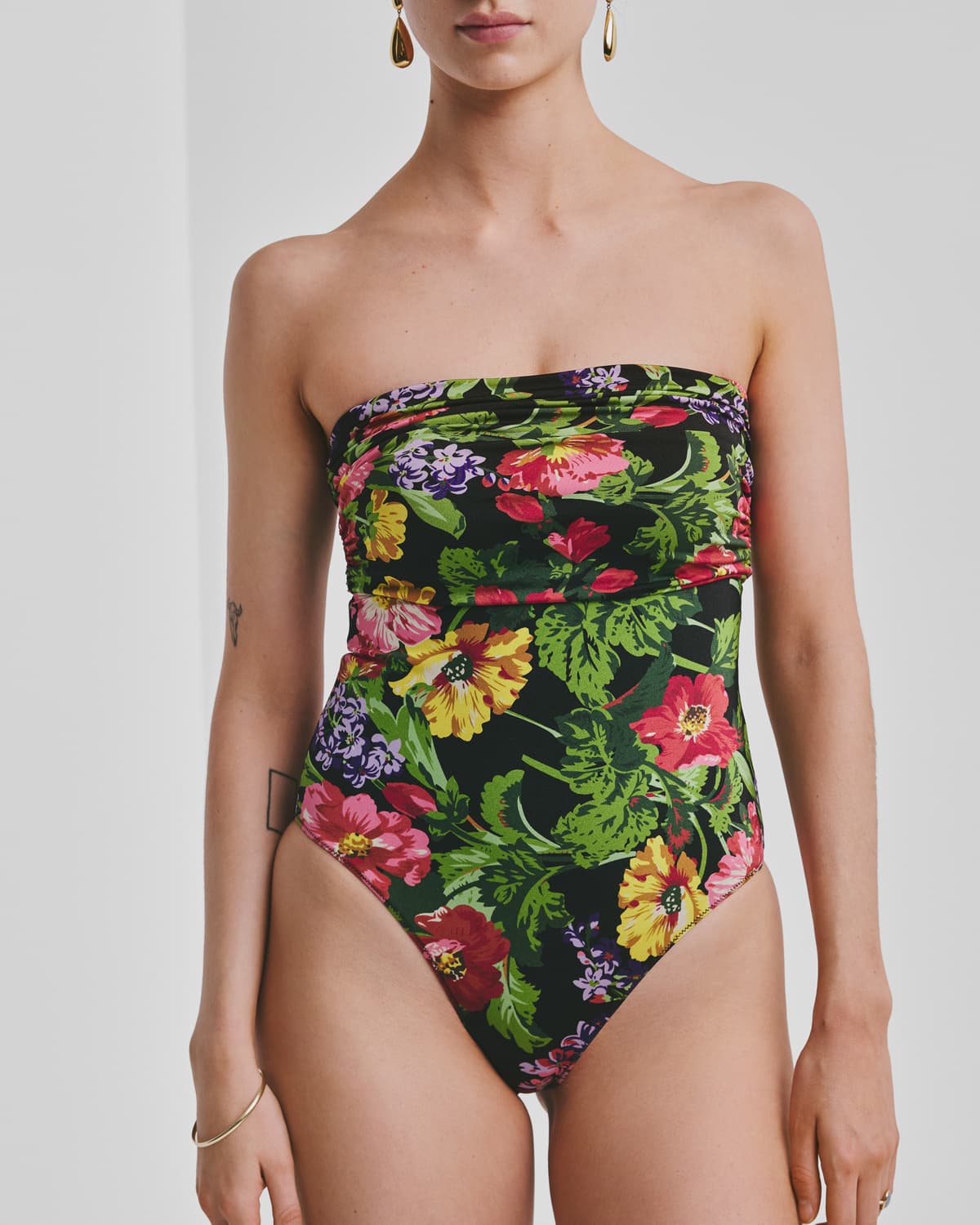 Bandeau Swimsuit, Midnight Bloom. Image #3