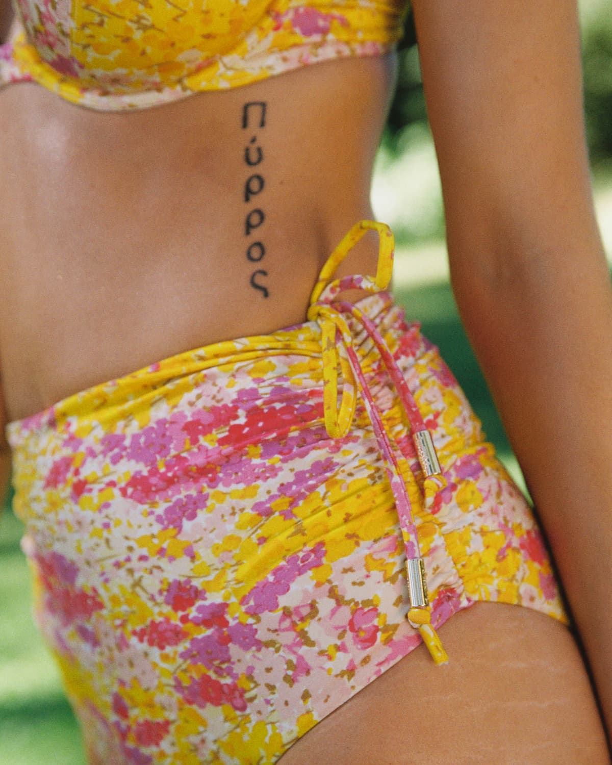 High-Waisted Bikini Bottom, Poppy Field. Image #2