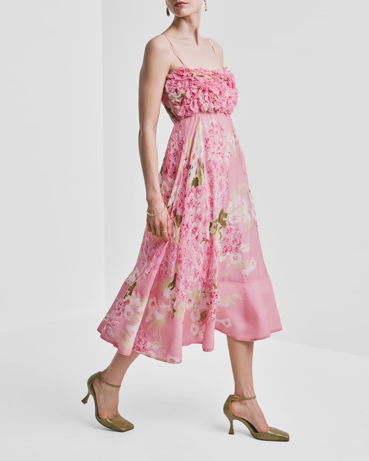 Organza Strap Dress, Cherry Blossom. Image #1