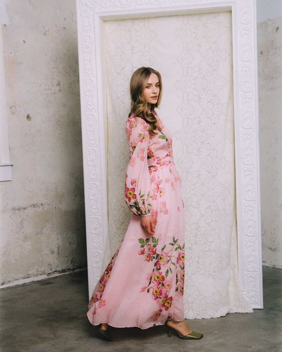 Viscose V-Neck Dress, Cherry Blossom. Image #1