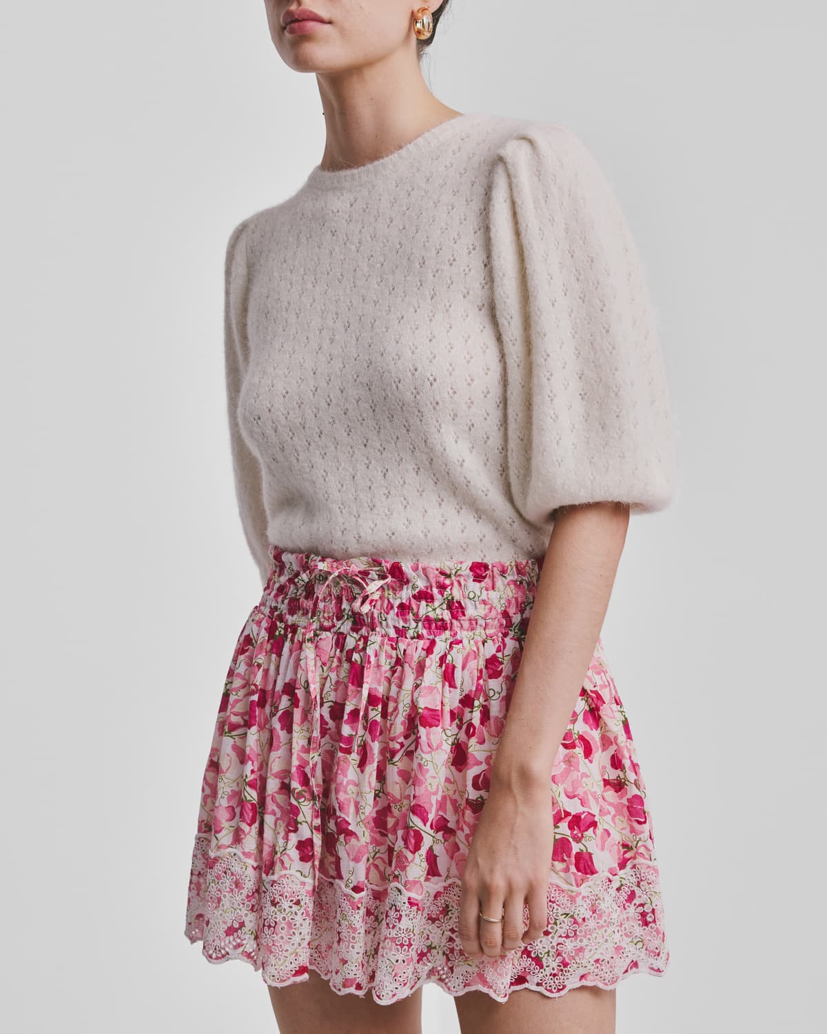 Cotton Slub Mini Skirt, Poppy Field. Image #5