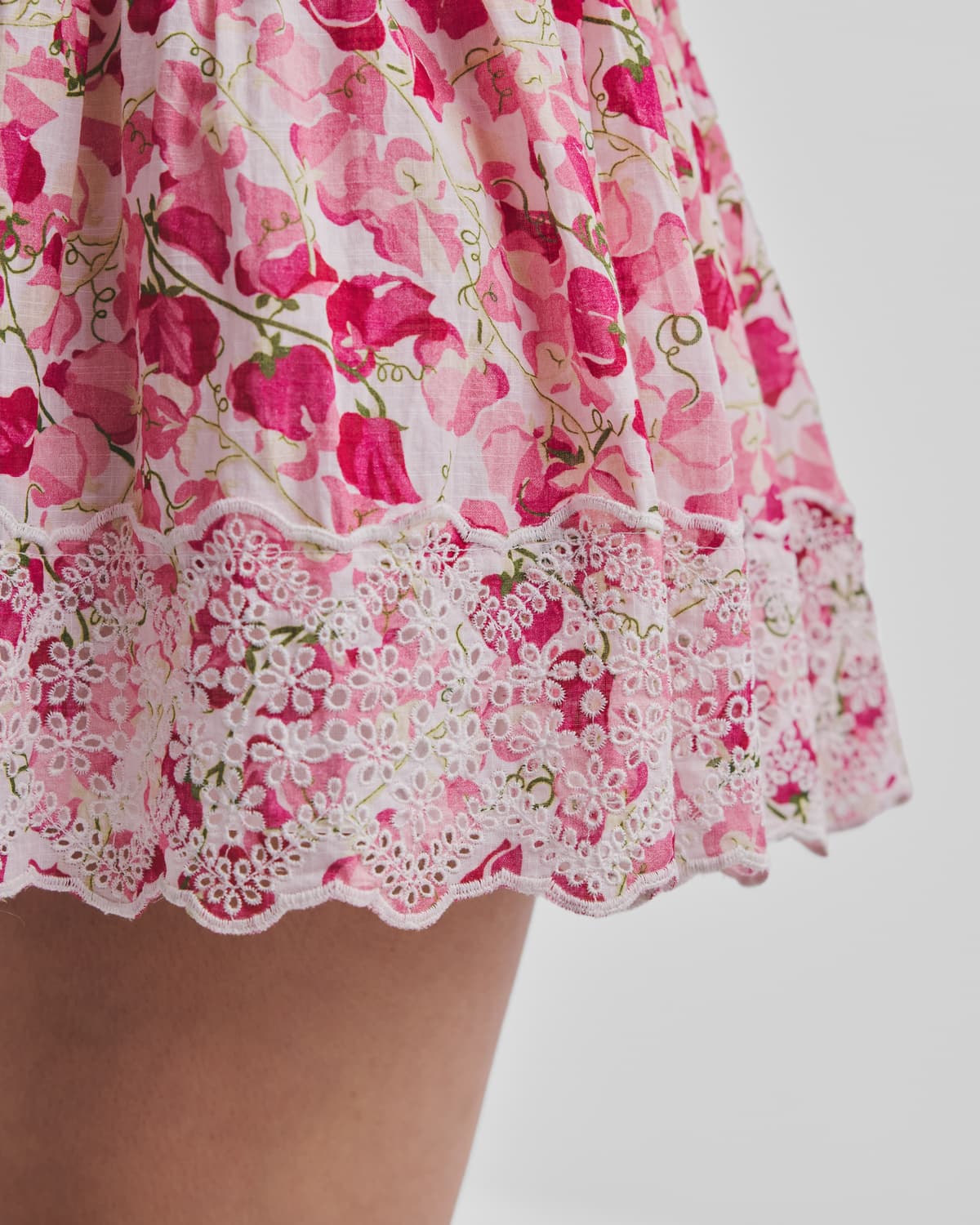 Cotton Slub Mini Skirt, Poppy Field. Image #6