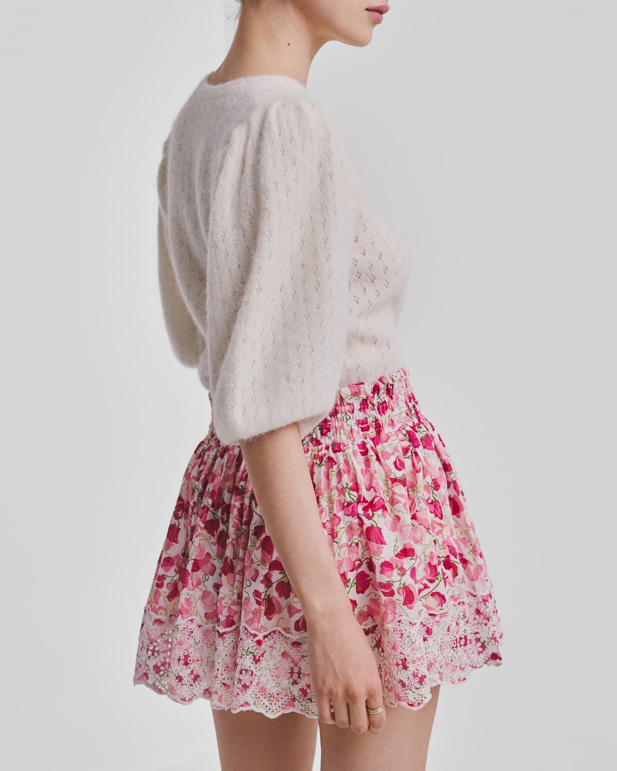 Cotton Slub Mini Skirt, Poppy Field. Image #10