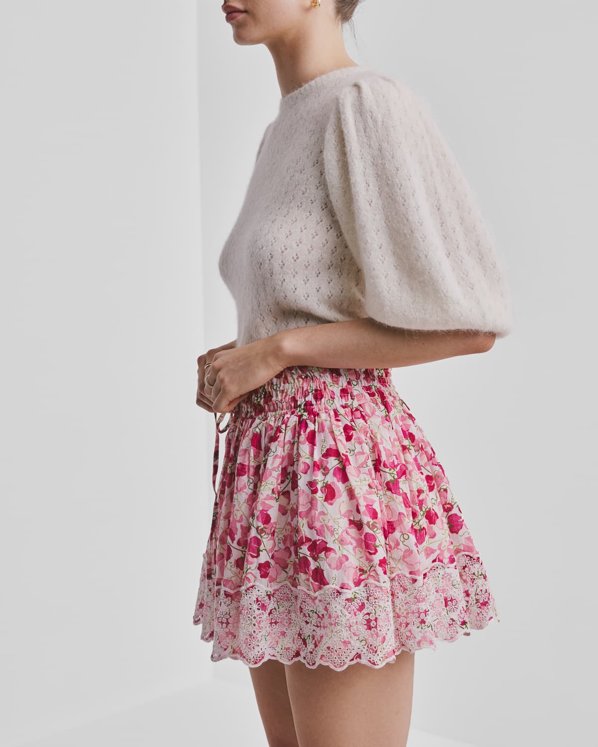 Cotton Slub Mini Skirt, Poppy Field. Image #7