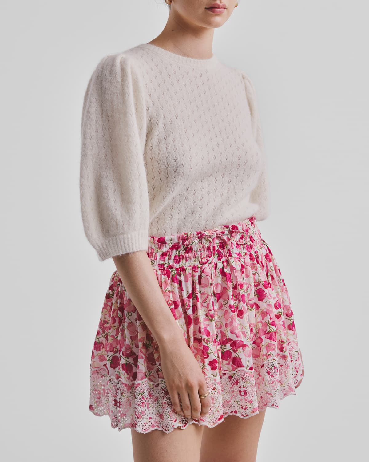 Cotton Slub Mini Skirt, Poppy Field. Image #8