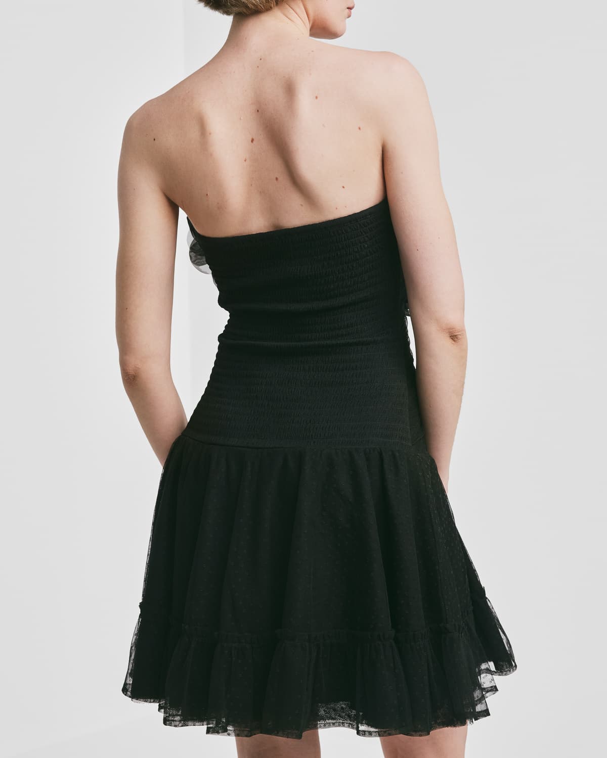 Tulle Mini Dress, Black. Image #3