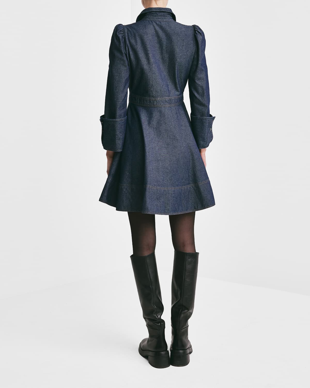 Denim Mini Dress, Dark Blue. Image #6