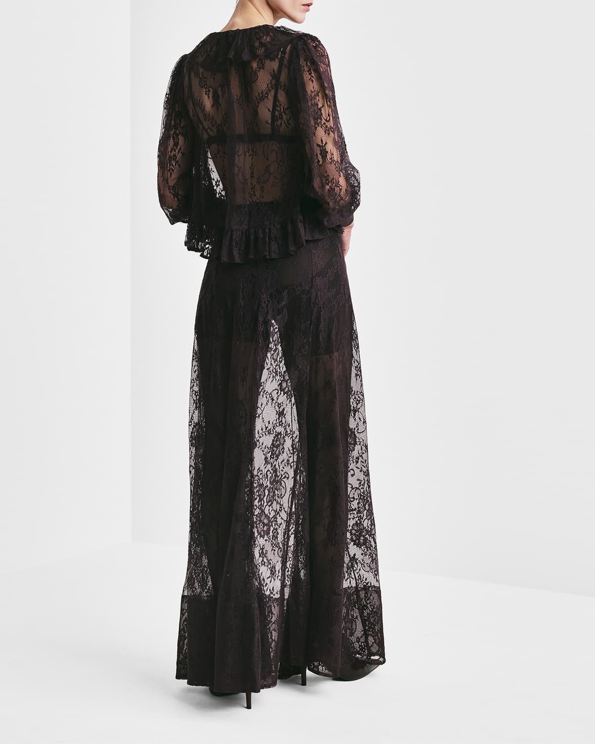 Satin Lace Blouse, Aubergine. Image #4