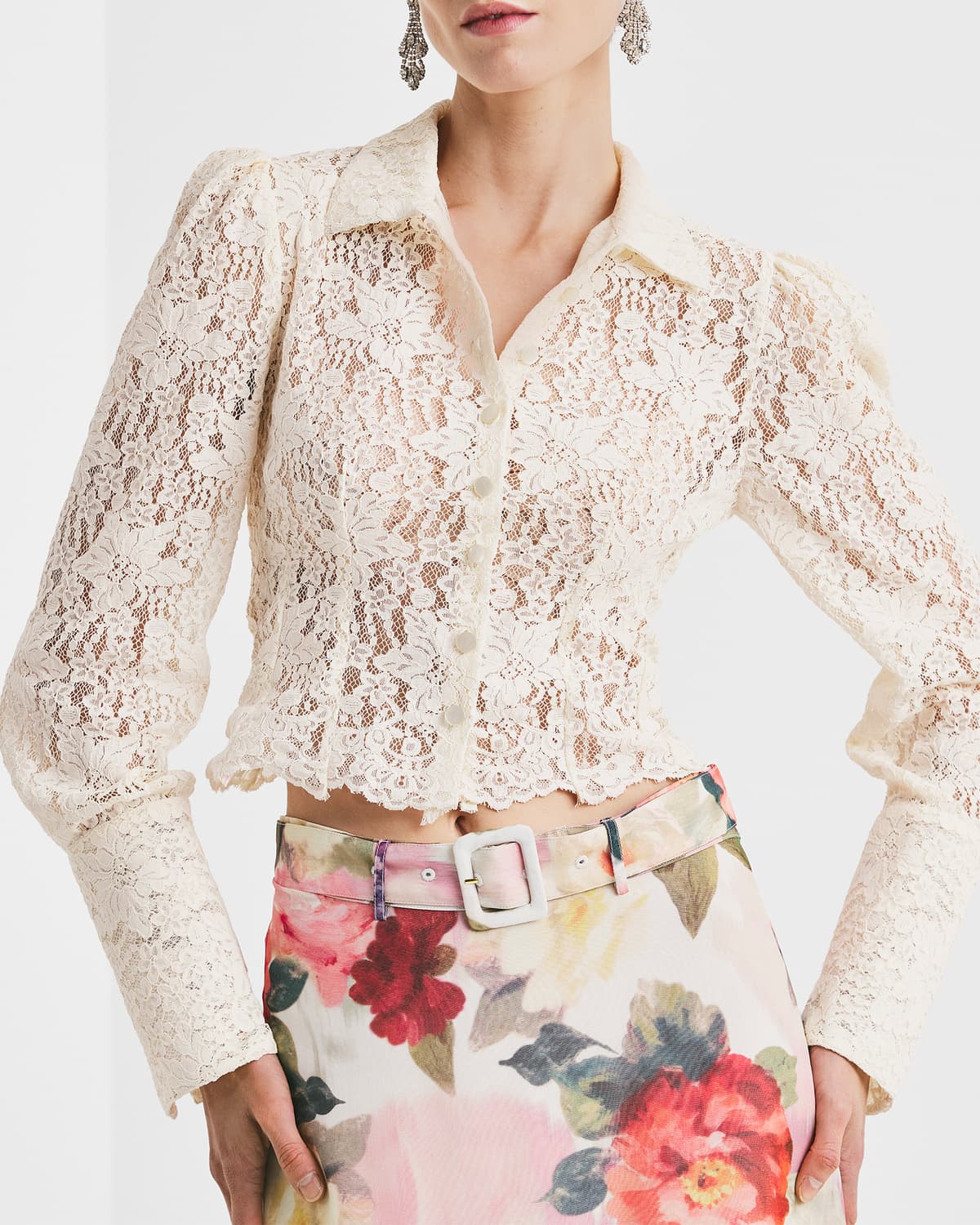 Lace Shirt, Vintage White. Image #2