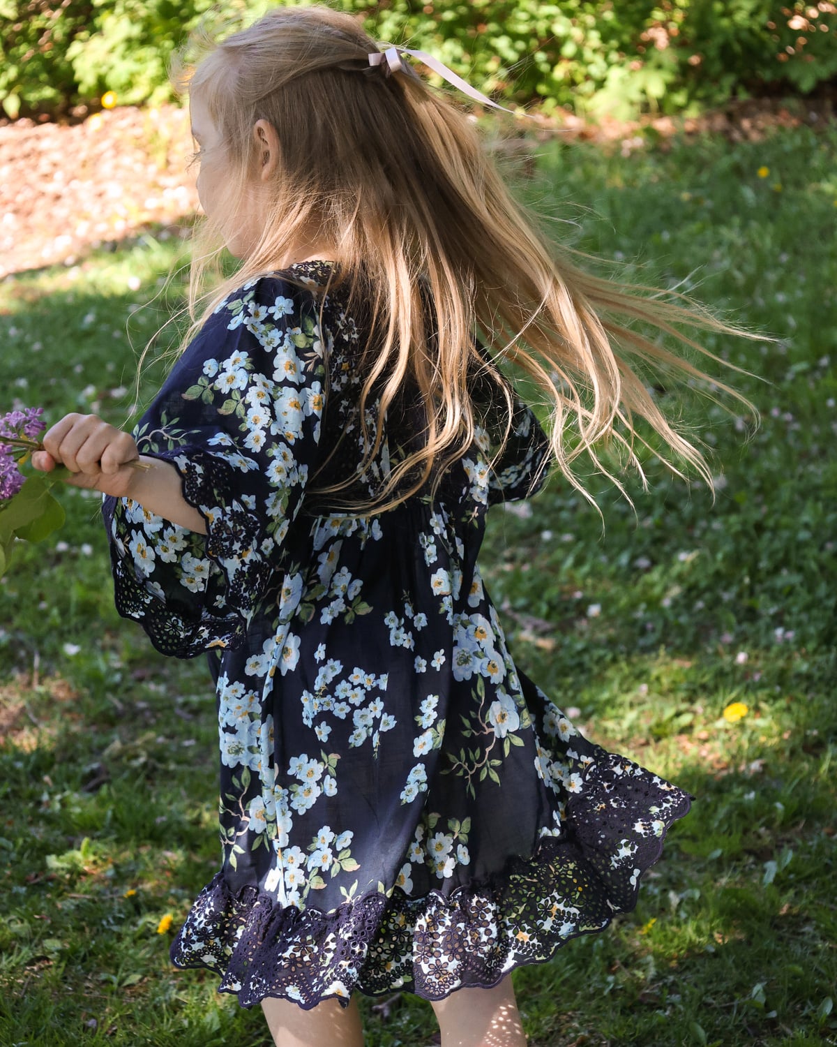 Cotton Slub Shift Dress, Cherry Blossom. Image #3