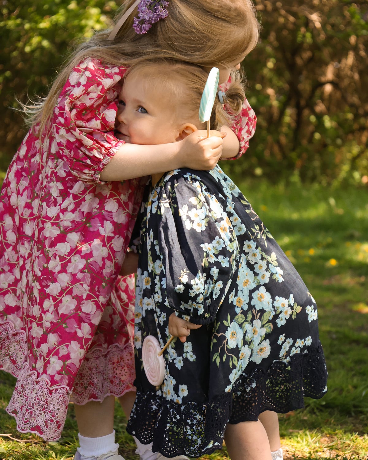 Cotton Slub Puffed Dress, Cherry Blossom. Image #2