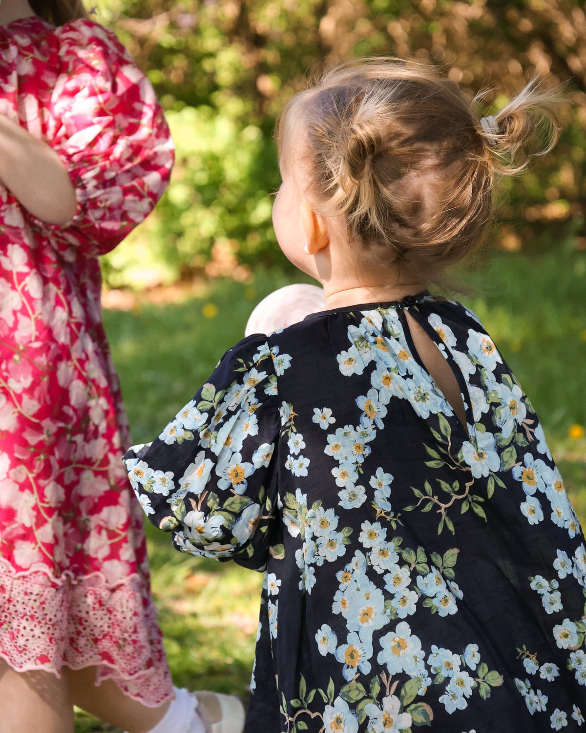 Cotton Slub Puffed Dress, Cherry Blossom. Image #4