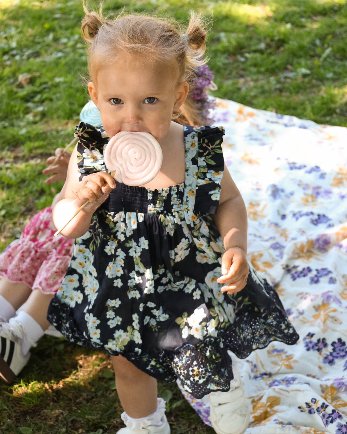 Cotton Slub Strap Dress, Cherry Blossom. Image #2
