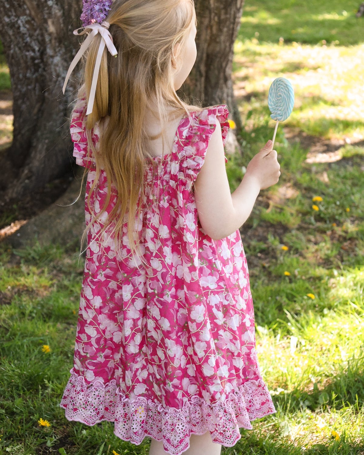 Cotton Slub Strap Dress, Poppy Meadow. Image #5