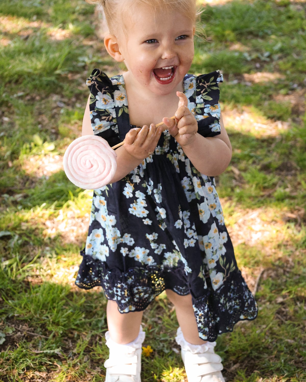 Cotton Slub Strap Dress, Cherry Blossom. Image #1