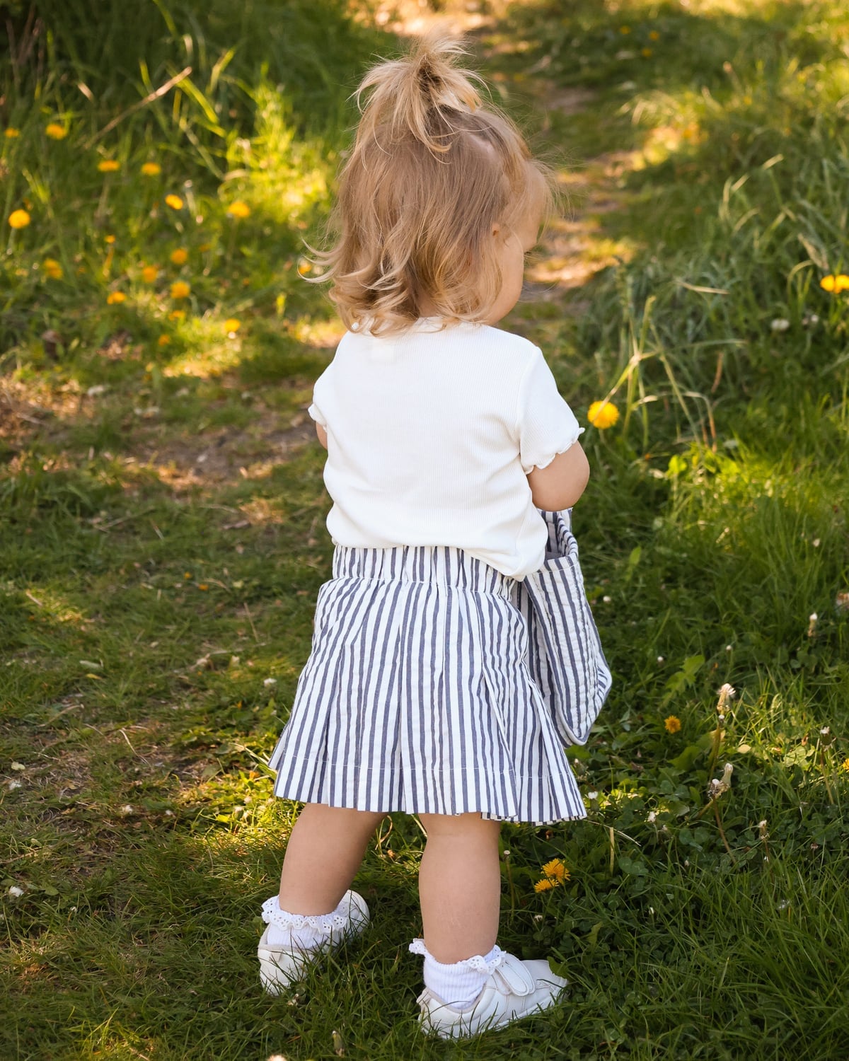 Seersucker Skirt, Blue Stripe. Image #5