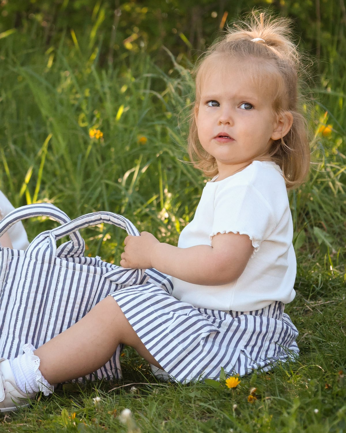 Seersucker Skirt, Blue Stripe. Image #4
