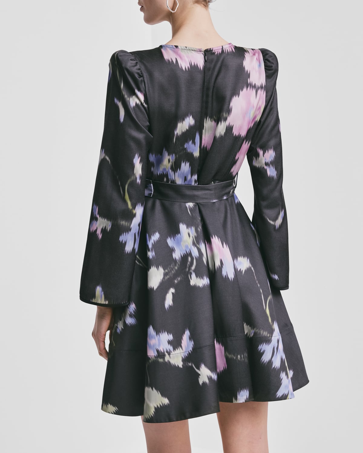 Tailored Satin Mini Dress, Cascade. Image #3