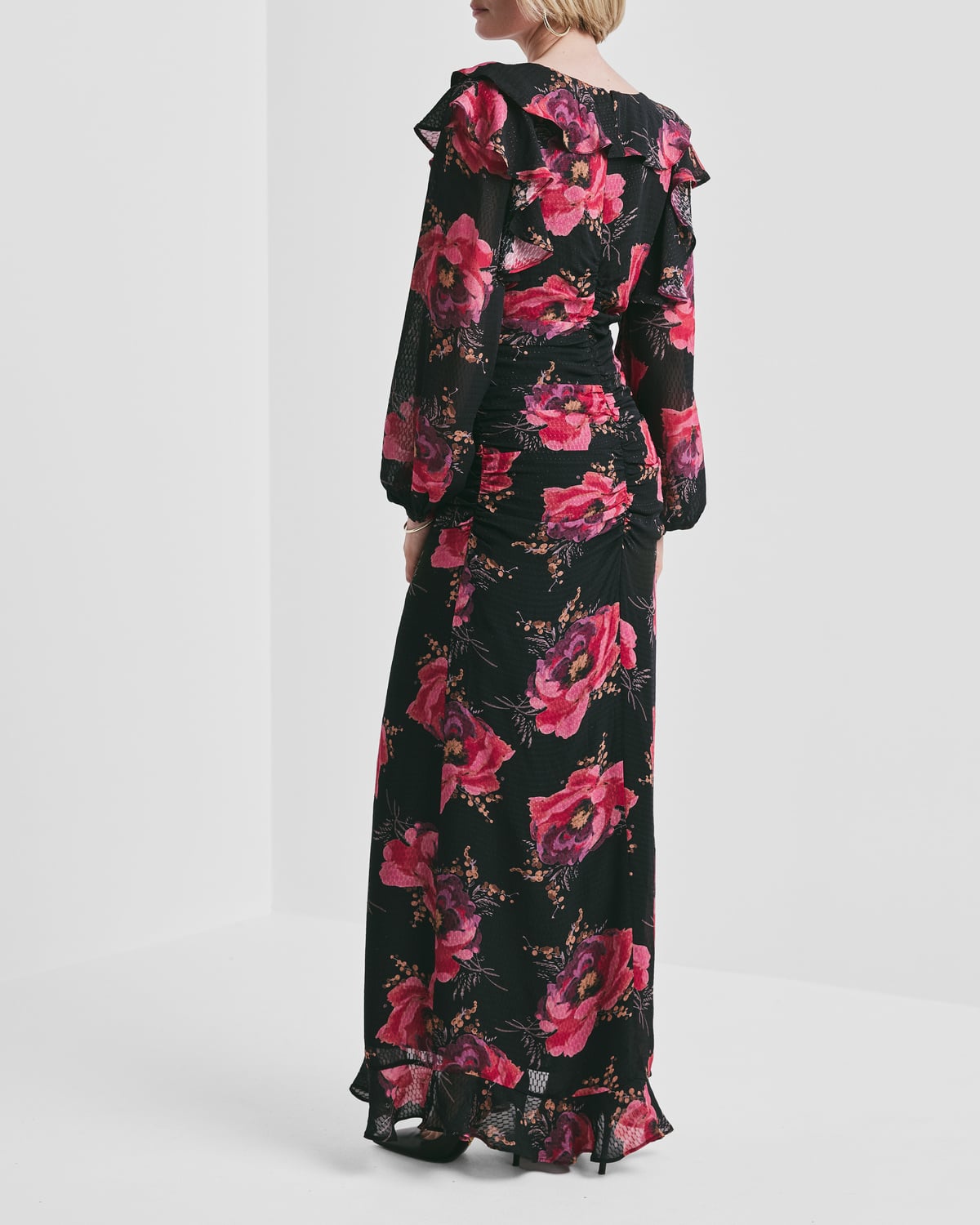 Georgette Rouching Dress, Evening Blush. Image #5