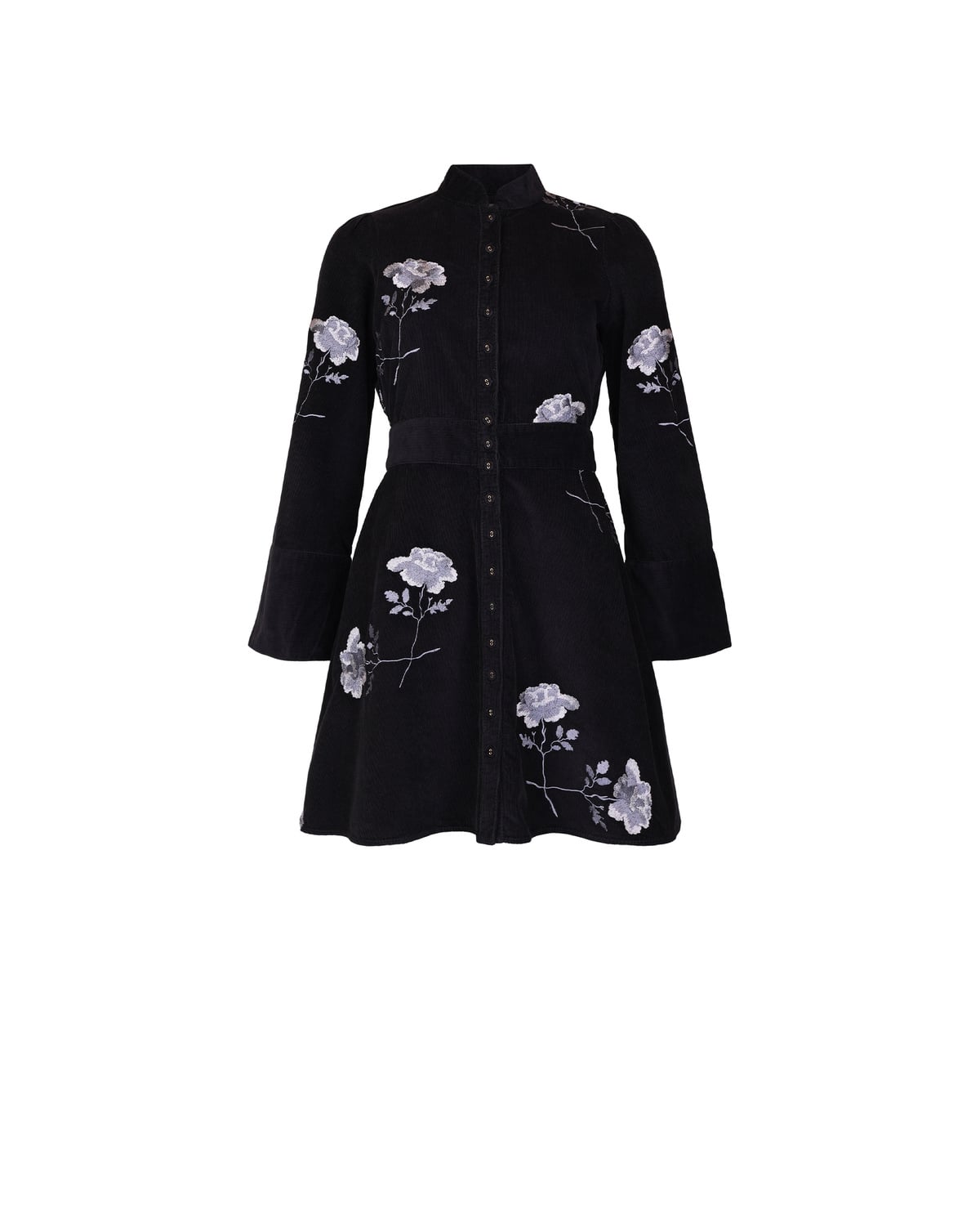 Cord Mini Dress, Black. Image #1