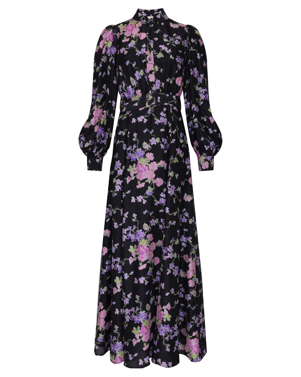 Striped Organza Belt Dress, Midnight Viola. Image #1