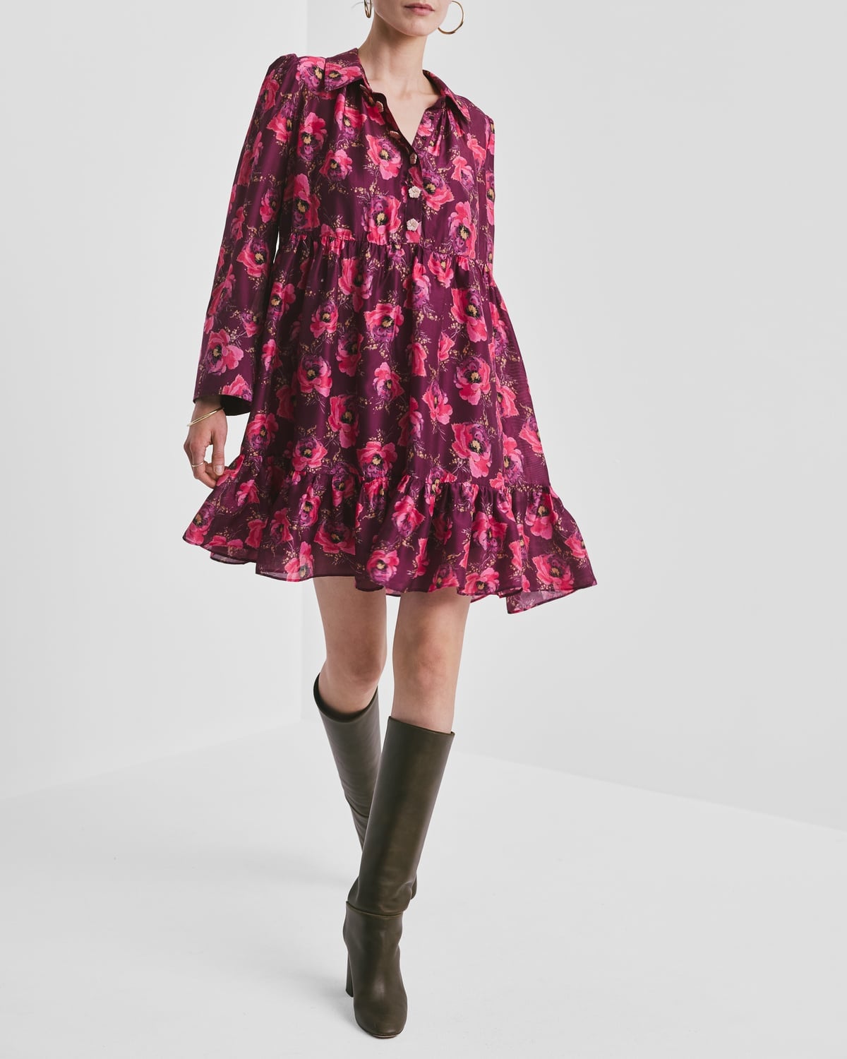 Striped Organza Shirt Dress, Romance. Image #3