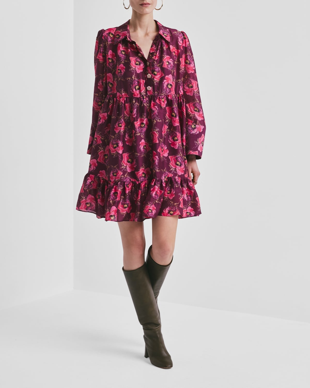 Striped Organza Shirt Dress, Romance. Image #1