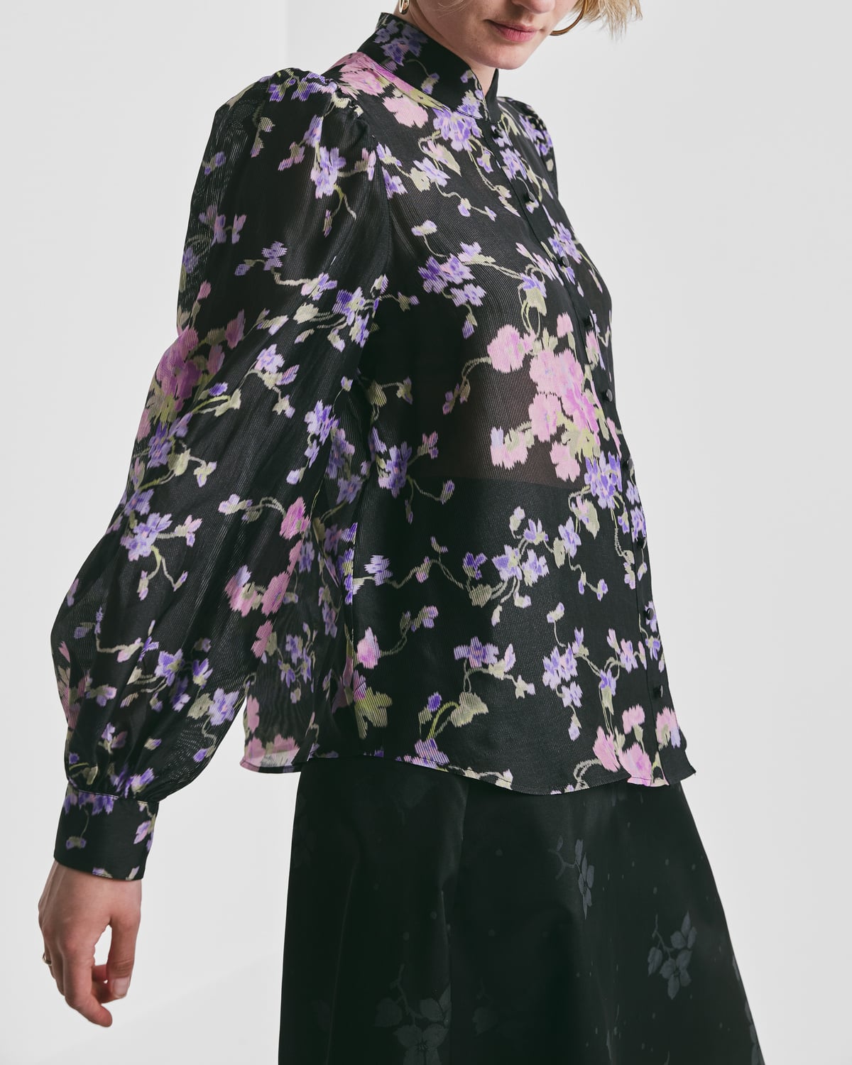 Striped Organza Blouse, Midnight Viola. Image #2