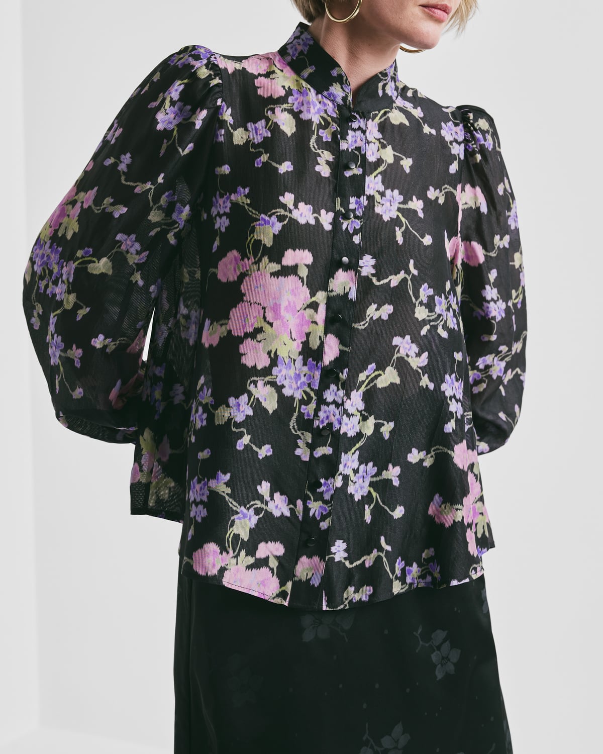 Striped Organza Blouse, Midnight Viola. Image #3