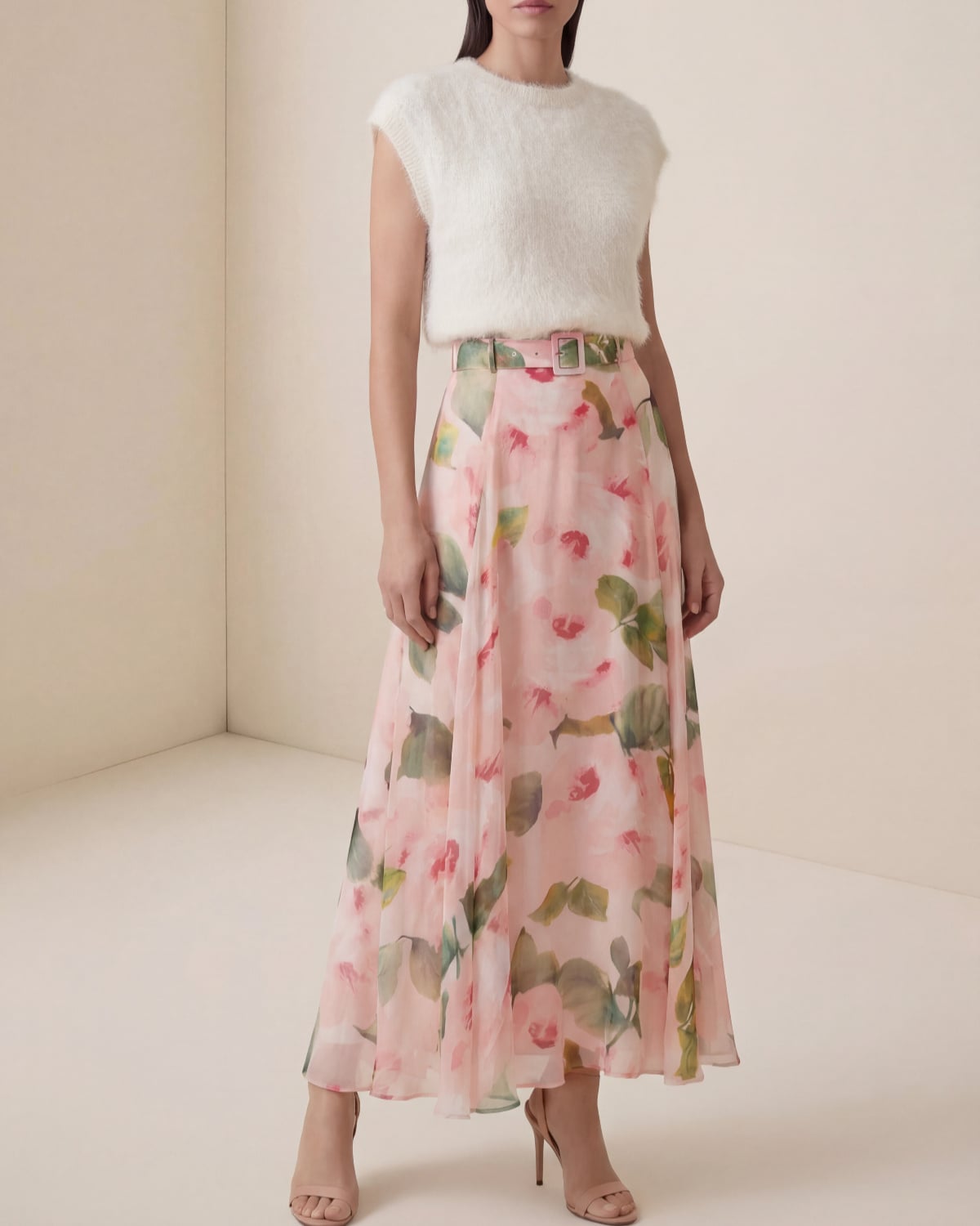 Hairy Knit Vest, Off White. Image #2