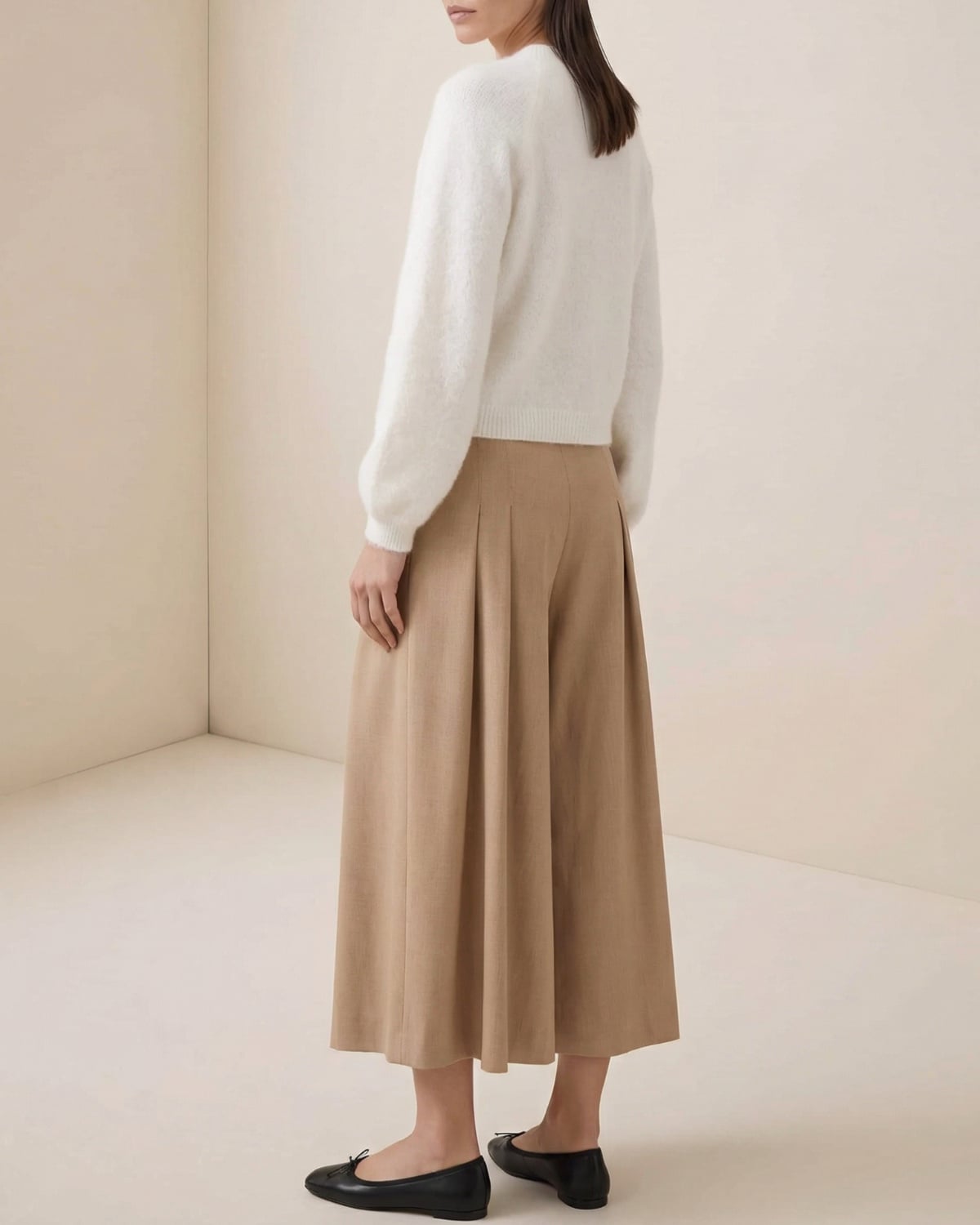 Hairy Knit V-Neck Jacket, Off White. Image #3