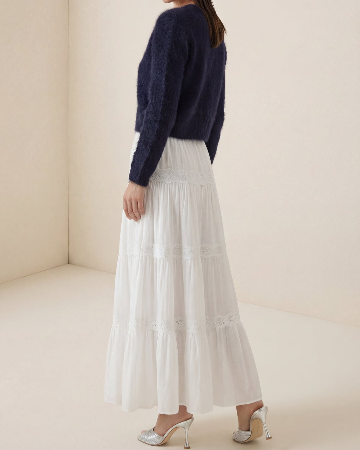 Hairy Knit Jacket, Navy. Image #3