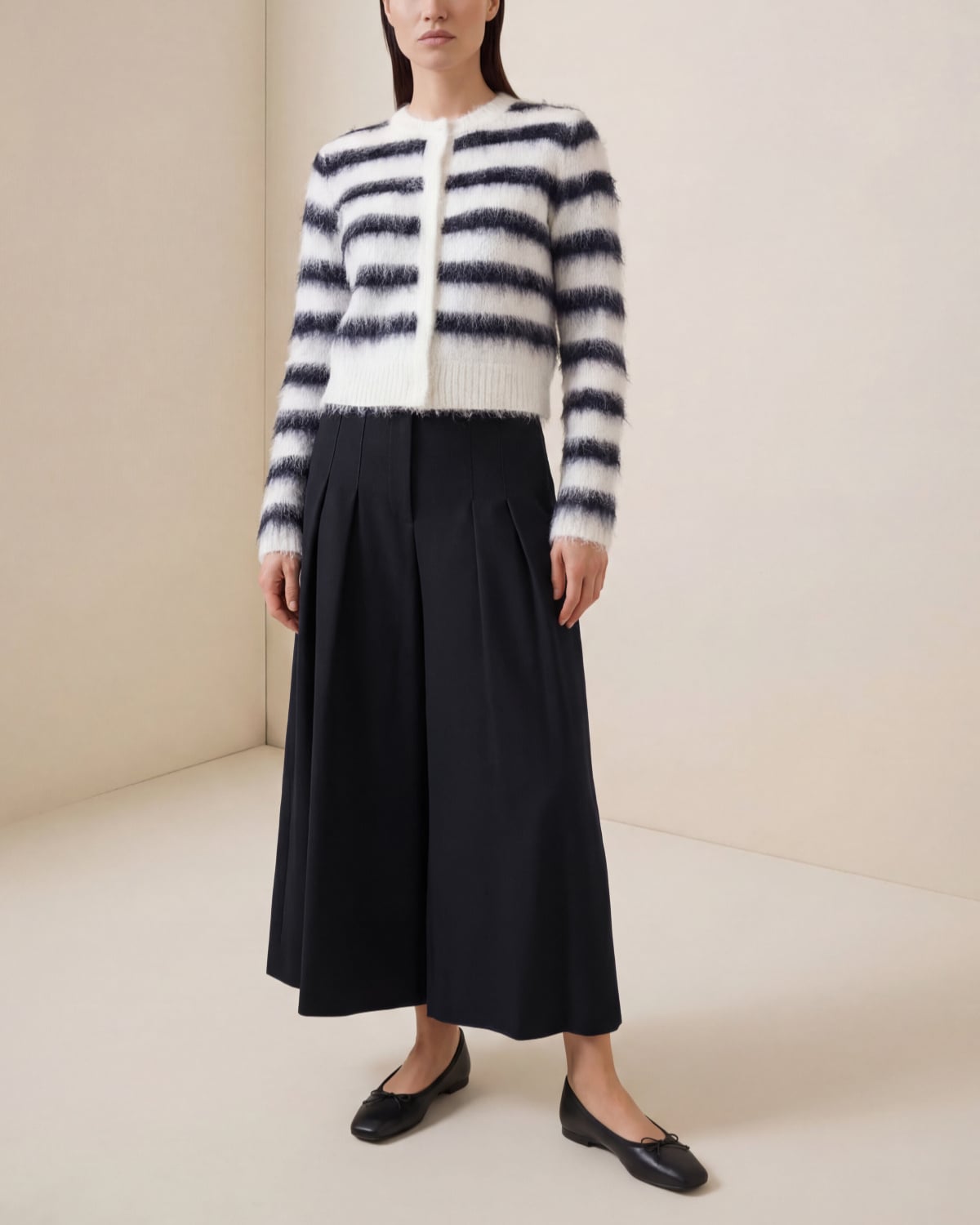 Hairy Knit Jacket, Marine Stripe. Image #2