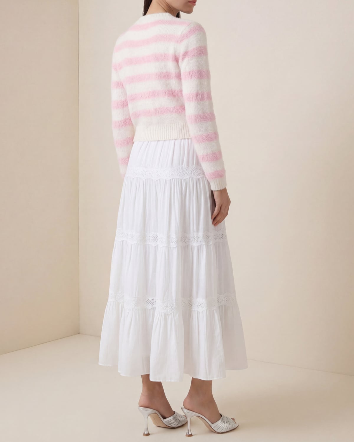 Hairy Knit Jacket, Pink Stripe. Image #3