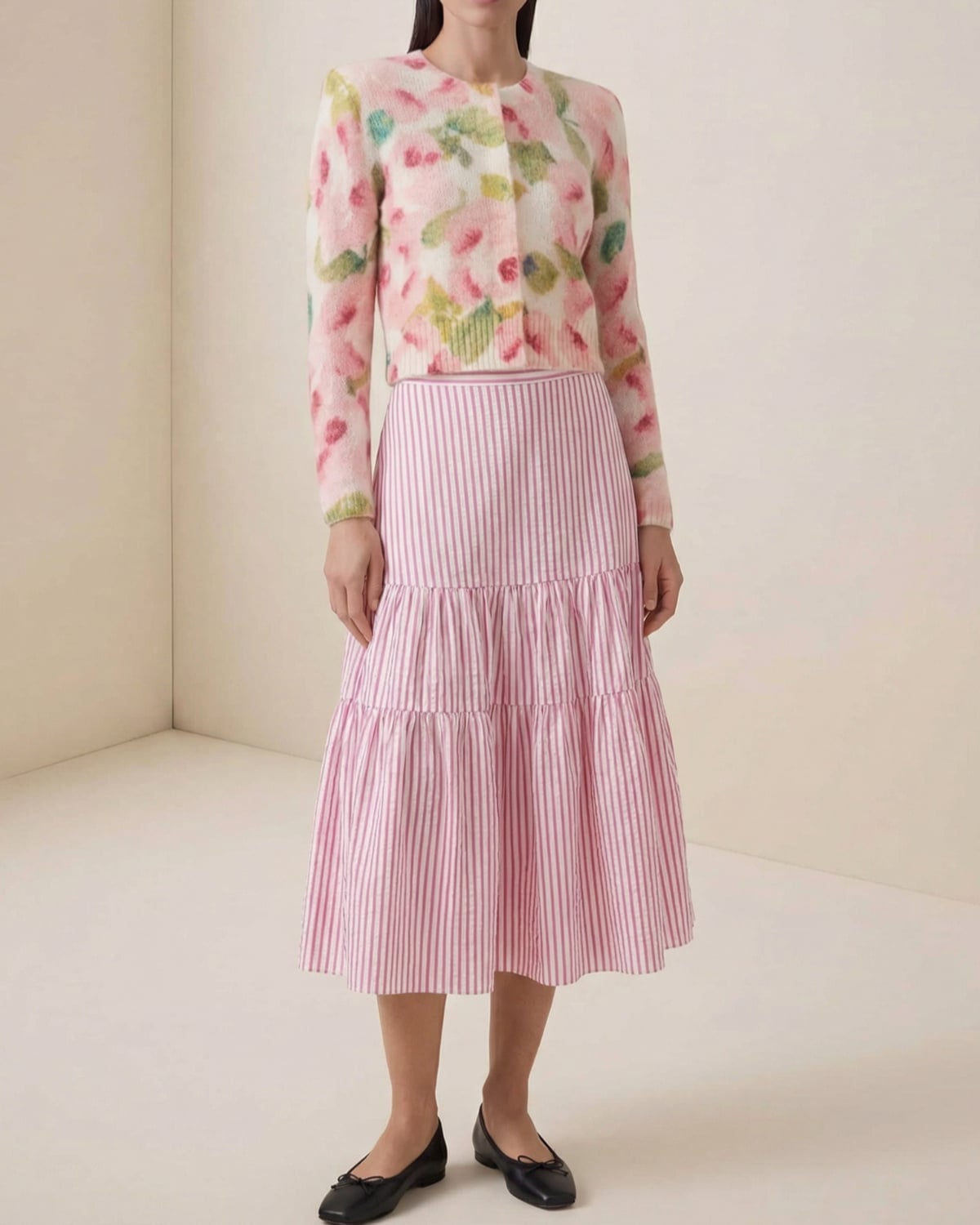 Hairy Knit Jacket, Blush Rose. Image #3